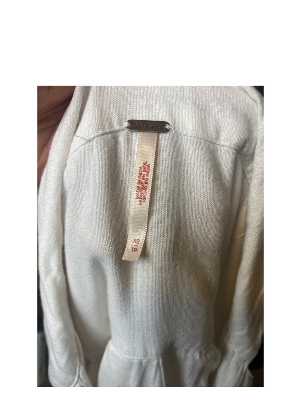 Free People All Occasions Shirt Dress WHITE/CREAM Midi Dress with Cap Sleeves XS - Picture 9 of 10